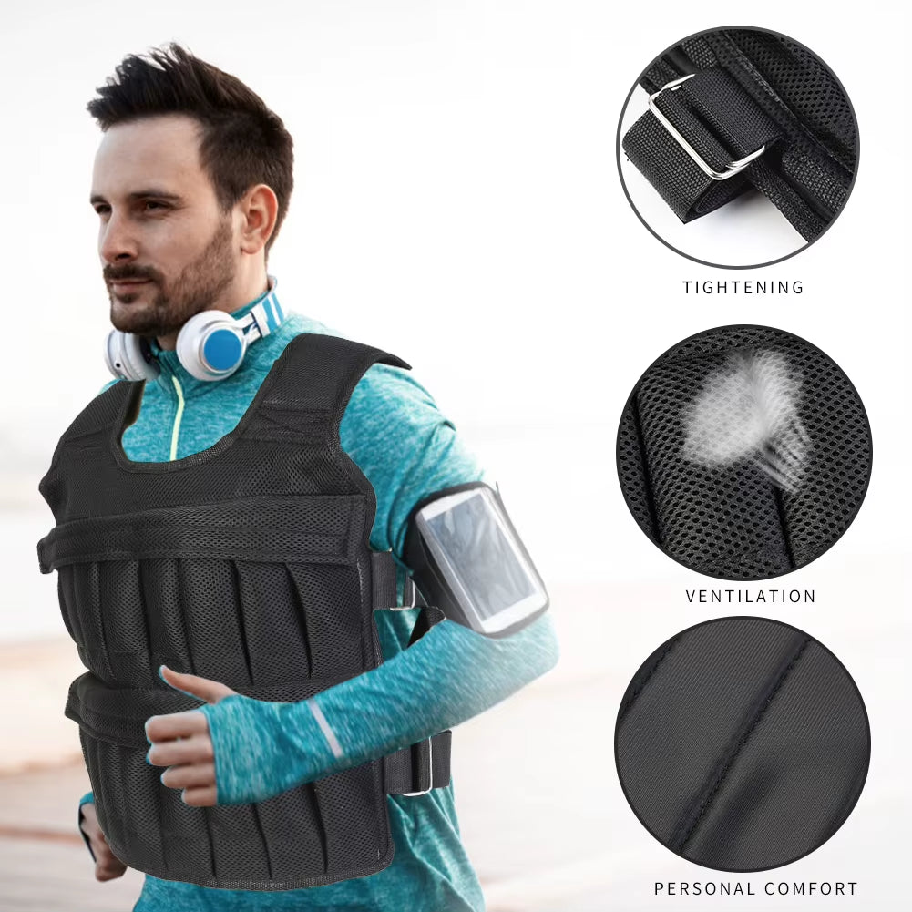 3/15/35Kg Weight Training Suit Empty Bag Fitness Running Vest Adjustable Weight Jacket Workout Equipment for Workout Jogging