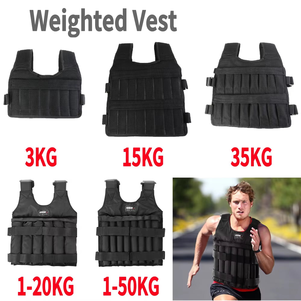 3/15/35Kg Weight Training Suit Empty Bag Fitness Running Vest Adjustable Weight Jacket Workout Equipment for Workout Jogging