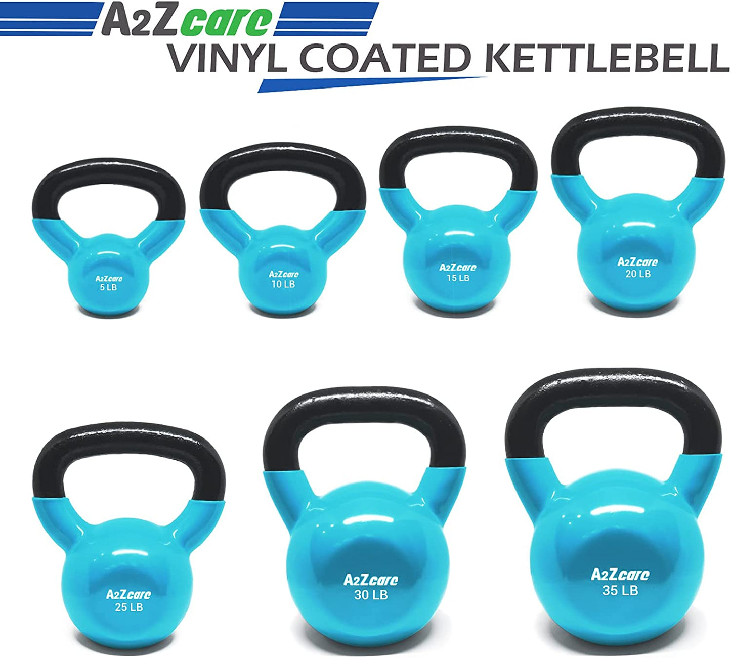 Vinyl Coated Kettlebells for Cross Training, Swings, Body Workout and Muscle Exercise - Single