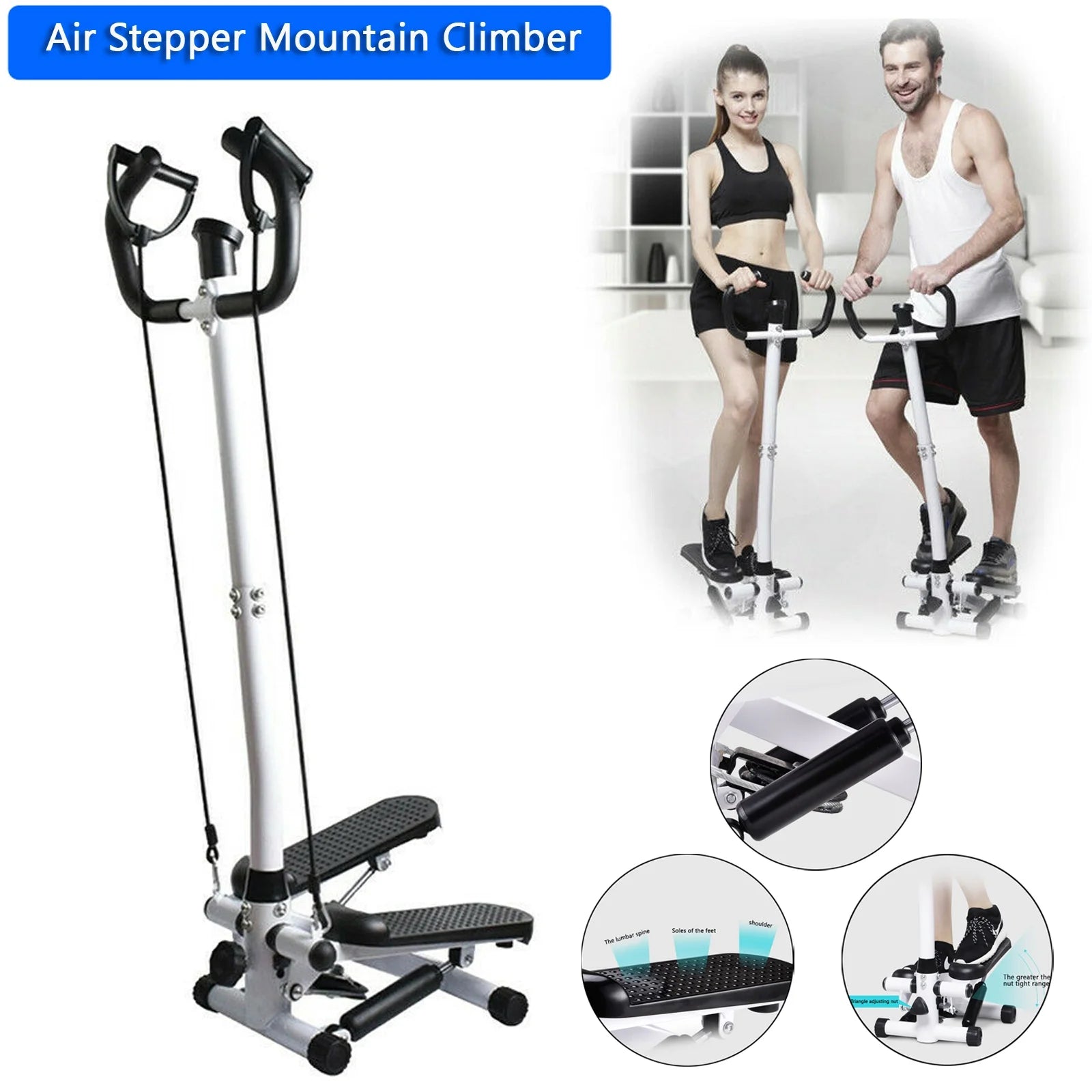 Health & Fitness Steppers for Exercise,Vertical Climber Stair Stepper Exercise Home Workout Equipment with Resistance Bands for Full Body Workout,330Lbs Loading Capacity