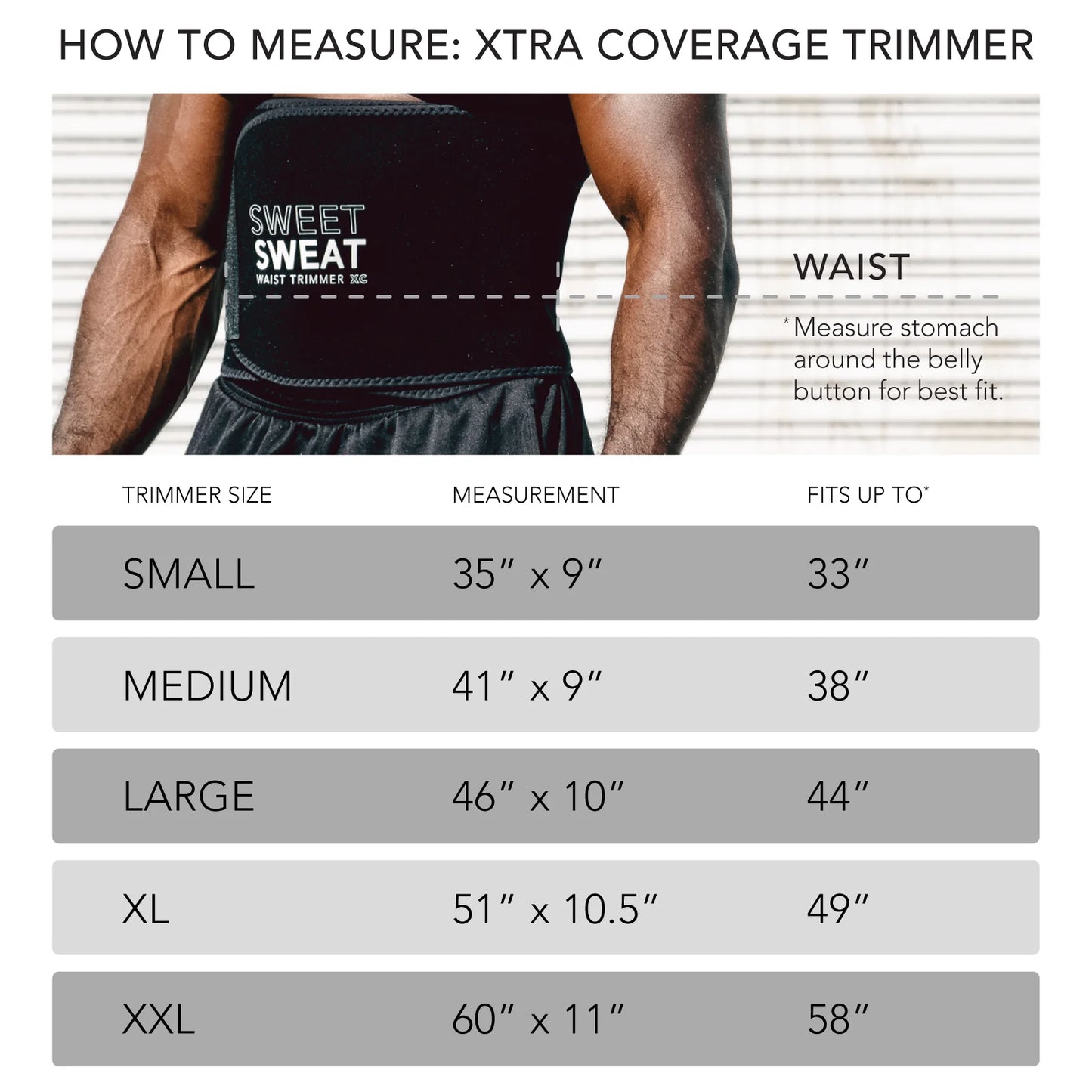 Sweet Sweat Waist Trimmer XC - Black/White Small (35 X 9In)