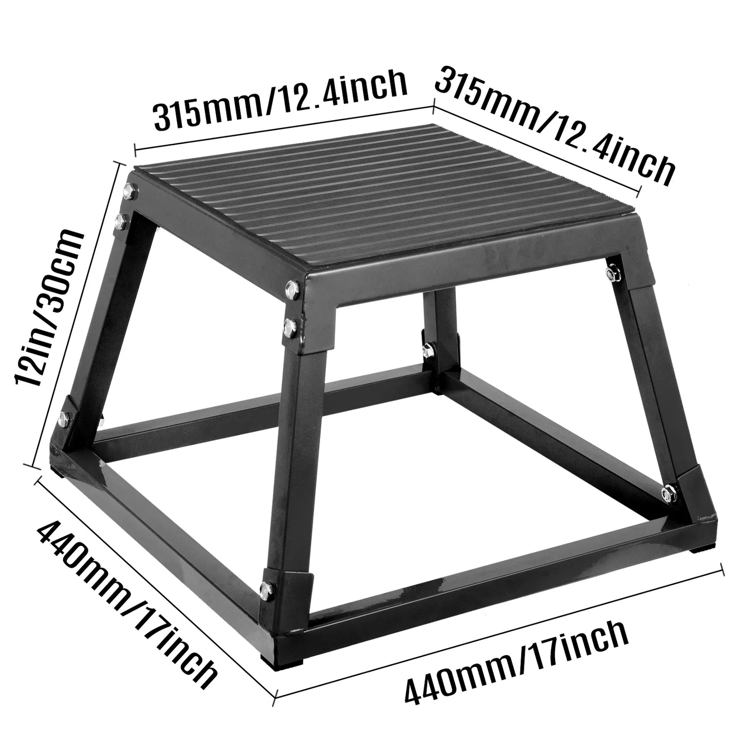 Plyometric Platform Box 12/18/24 Inch Fitness Exercise Jump Box Step Plyometric Box Jump for Exercise Fit Training (12Inch /Black)