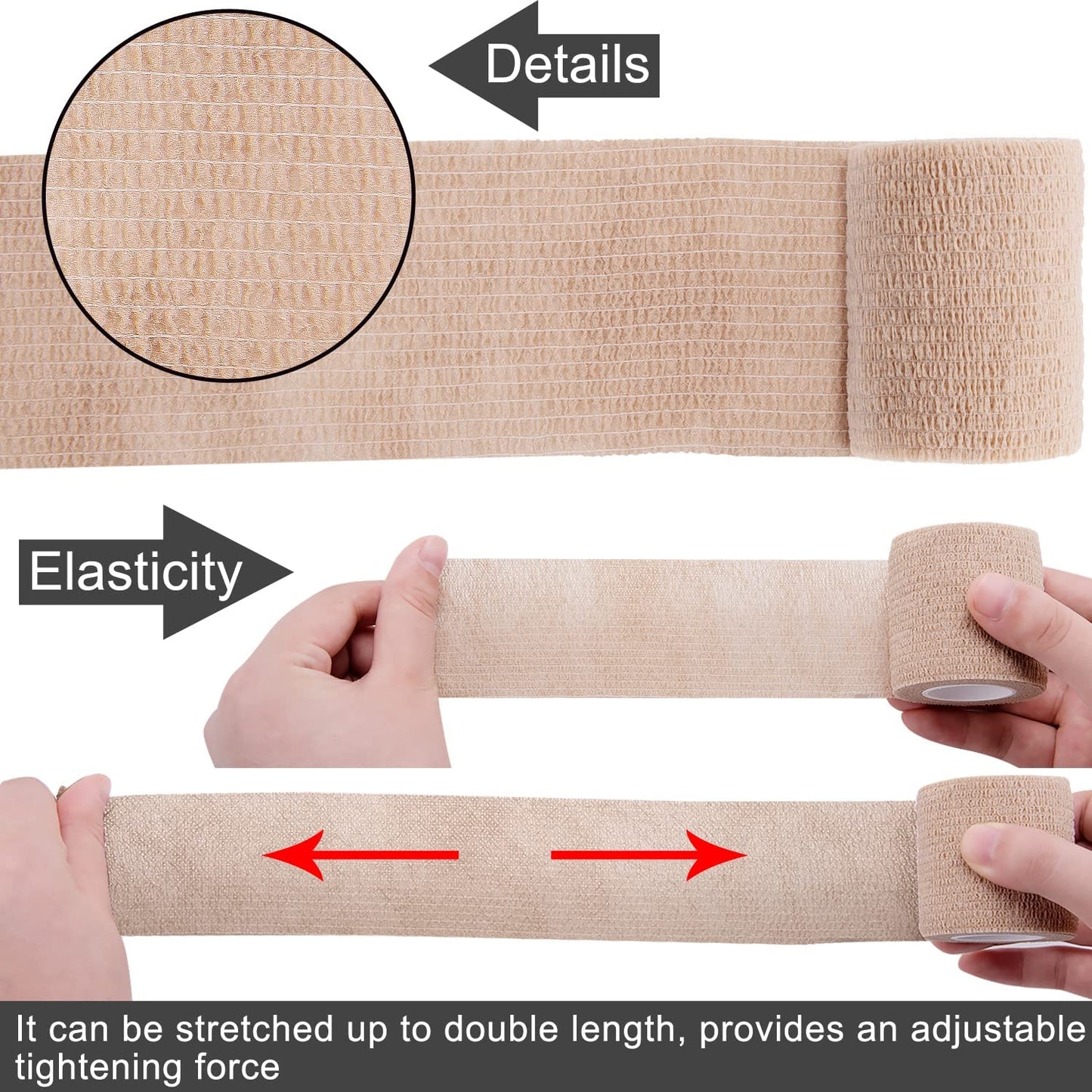 30 Rolls Self Adherent Wrap 2 Inch Bandage Adhesive Wrap Breathable Athletic Tape Stretch Wrap Roll Sports Wrap Tape Self Adhesive Bandage Wrap for Wrist Ankle Swelling Sprains(30 Colors)