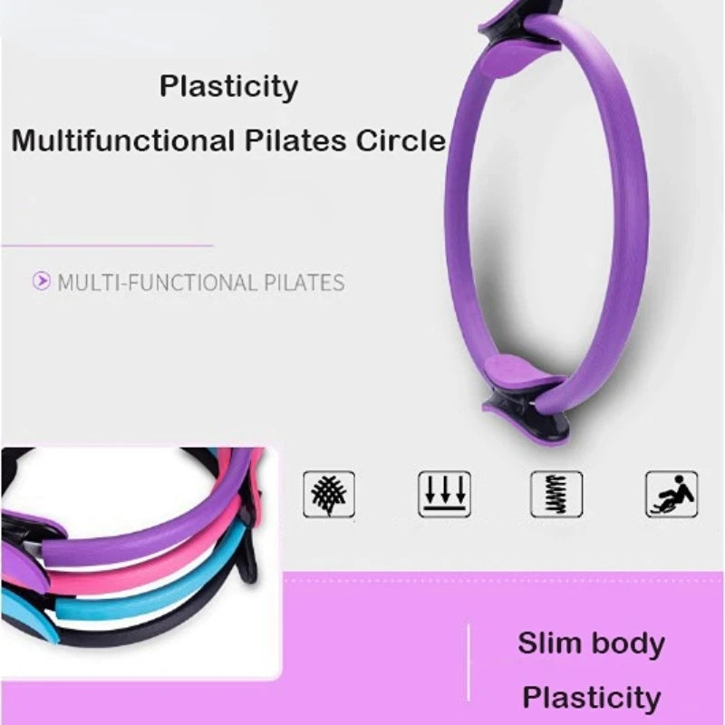 Yoga Fitness Ring Circle Pilates Women Girl Exercise Home Resistance Elasticity Yoga Gym Workout Pilates Ring Circle