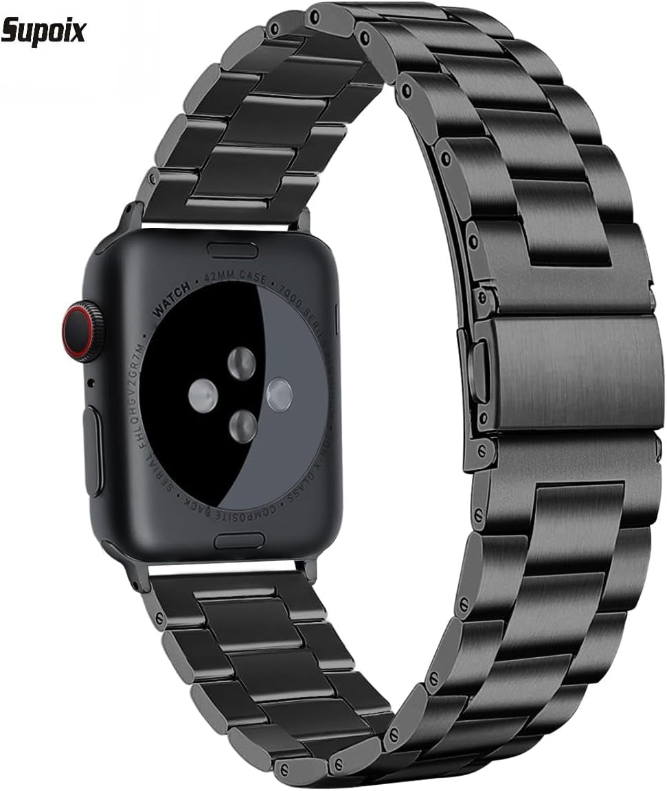 46Mm/44Mm/45Mm/49Mm/42Mm/41Mm/40Mm/38Mm XL Large Bands Compatible with Apple Watch Series 10/9/8/7/Ultra/6/5/4/3/2/1/Se,Stainless Steel Metal Band for Men