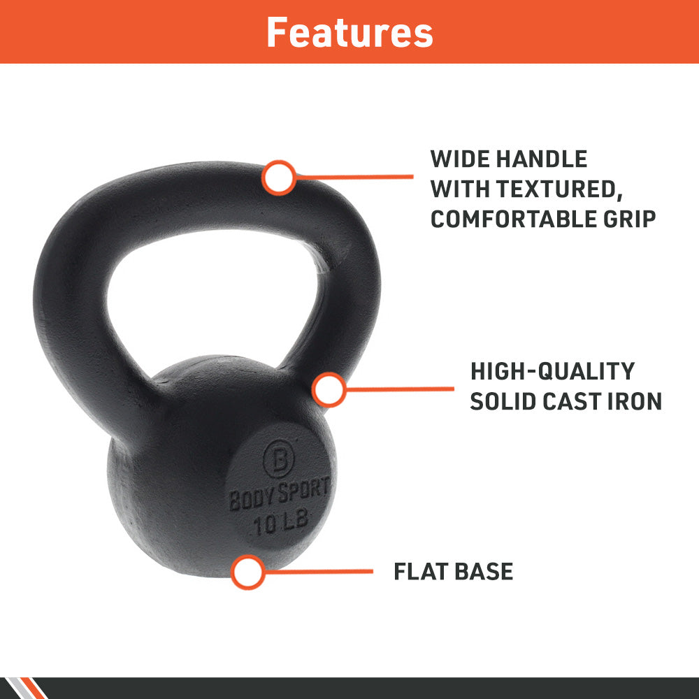 Cast Iron Kettlebell, 80 Lb. - Professional Weight Training Equipment for Home & Gym Workouts