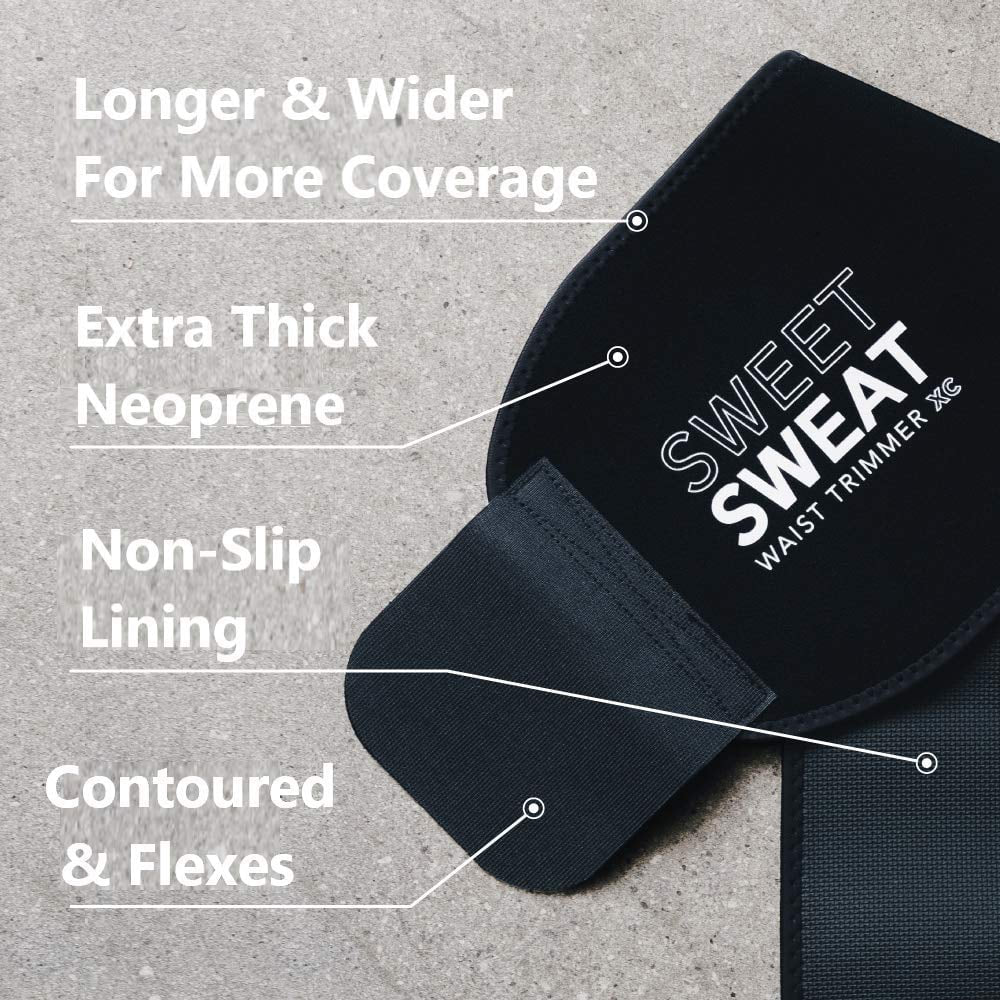 Sweet Sweat Waist Trimmer XC - Black/White Small (35 X 9In)